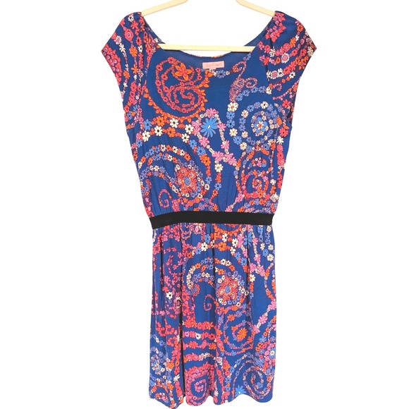 Lilly Pulitzer Dresses & Skirts - Lilly Pulitzer Dress M‎ Blue Orange Floral Print Sleeveless Casual Sun